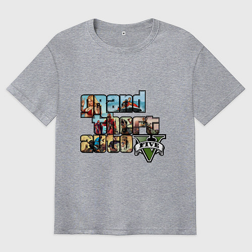 Мужская футболка оверсайз GTA 5 Stories / Меланж – фото 1