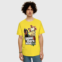 Футболка оверсайз мужская GTA 5: Man & Dog, цвет: желтый — фото 2