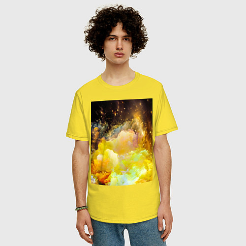 Мужская футболка оверсайз Желтая краска / Желтый – фото 3
