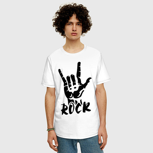 Мужская футболка оверсайз Real Rock / Белый – фото 3