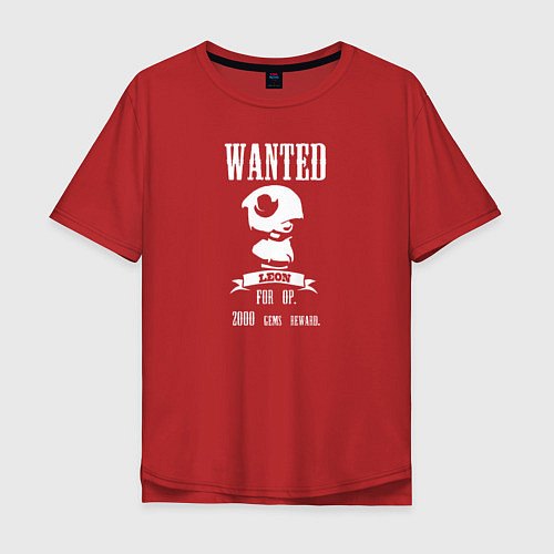 Мужская футболка оверсайз Leon Wanted / Красный – фото 1