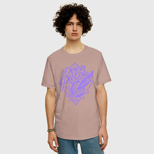 Мужская футболка оверсайз Deep Purple: Highway Star / Пыльно-розовый – фото 3