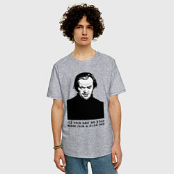 Футболка оверсайз мужская Сияние - Джек Николсон, цвет: меланж — фото 2