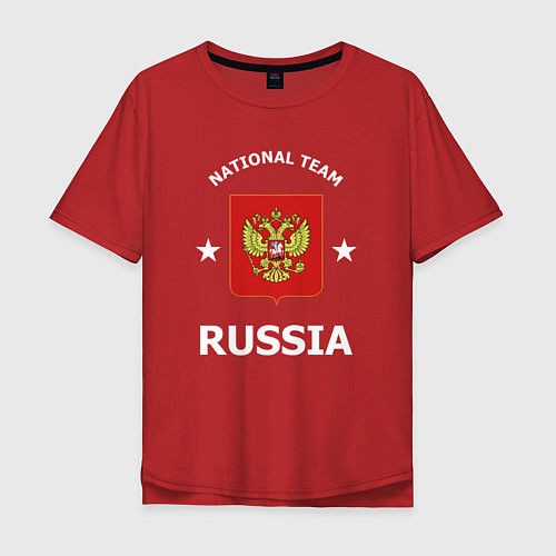 Мужская футболка оверсайз NATIONAL TEAM RUSSIA / Красный – фото 1