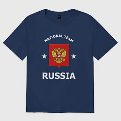 Футболка оверсайз мужская NATIONAL TEAM RUSSIA, цвет: тёмно-синий