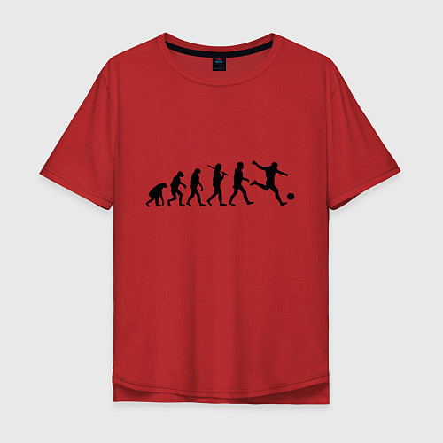 Мужская футболка оверсайз Футбольная эволюция / Красный – фото 1