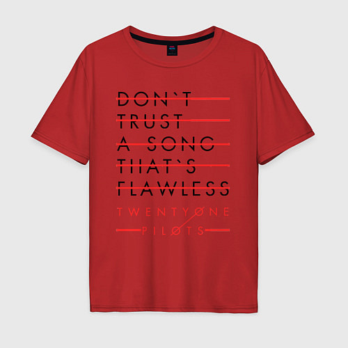 Мужская футболка оверсайз 21 Pilots: Don't Trust / Красный – фото 1
