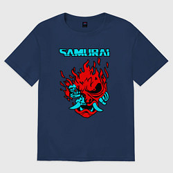 Футболка оверсайз мужская SAMURAI KEANU REEVES, цвет: тёмно-синий