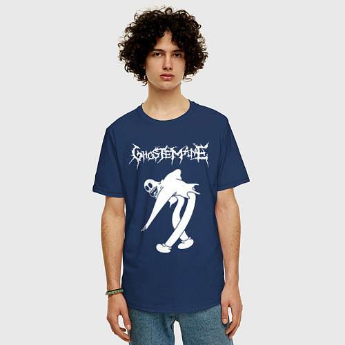 Мужская футболка оверсайз Ghostemane / Тёмно-синий – фото 3