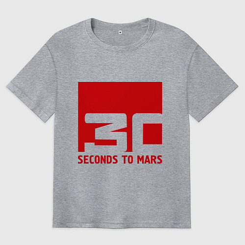 Мужская футболка оверсайз 30 seconds to mars / Меланж – фото 1