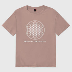 Футболка оверсайз мужская BRING ME THE HORIZON, цвет: пыльно-розовый