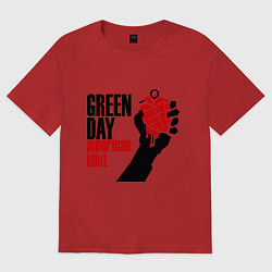 Футболка оверсайз мужская Green Day: American idiot, цвет: красный
