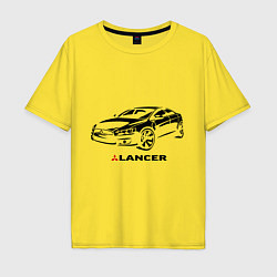 Футболка оверсайз мужская Mitsubishi lancer, цвет: желтый