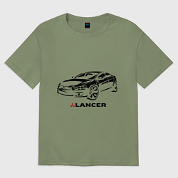 Футболка оверсайз мужская Mitsubishi lancer, цвет: авокадо