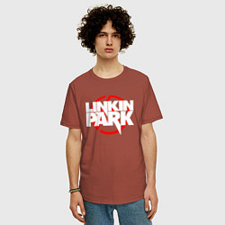 Футболка оверсайз мужская LINKIN PARK, цвет: кирпичный — фото 2