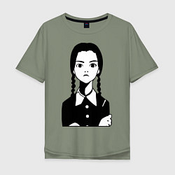 Футболка оверсайз мужская Wednesday Addams, цвет: авокадо