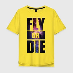 Футболка оверсайз мужская Fly or Die: Space, цвет: желтый