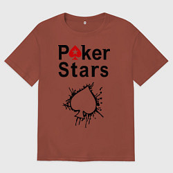 Футболка оверсайз мужская Poker Stars, цвет: кирпичный
