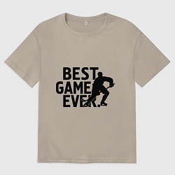 Футболка оверсайз мужская Hockey - best game, цвет: миндальный