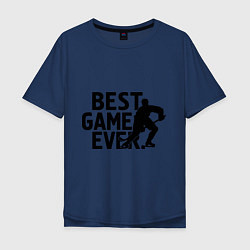 Футболка оверсайз мужская Hockey - best game, цвет: тёмно-синий