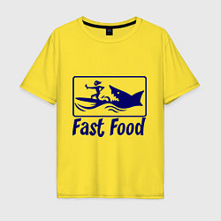 Мужская футболка оверсайз Shark fast food