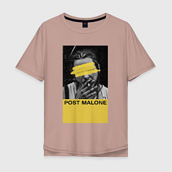 Футболка оверсайз мужская Post Malone, цвет: пыльно-розовый
