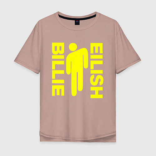 Мужская футболка оверсайз BILLIE EILISH / Пыльно-розовый – фото 1