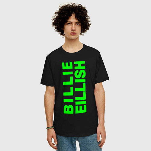 Мужская футболка оверсайз Billie Eilish / Черный – фото 3