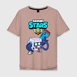 Футболка оверсайз мужская BRAWL STARS 8-BIT, цвет: пыльно-розовый