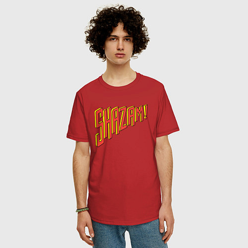 Мужская футболка оверсайз Shazam / Красный – фото 3