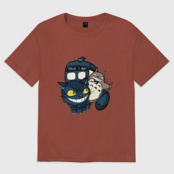 Футболка оверсайз мужская Tardis Totoro, цвет: кирпичный