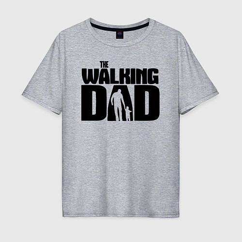 Мужская футболка оверсайз The walking dad / Меланж – фото 1