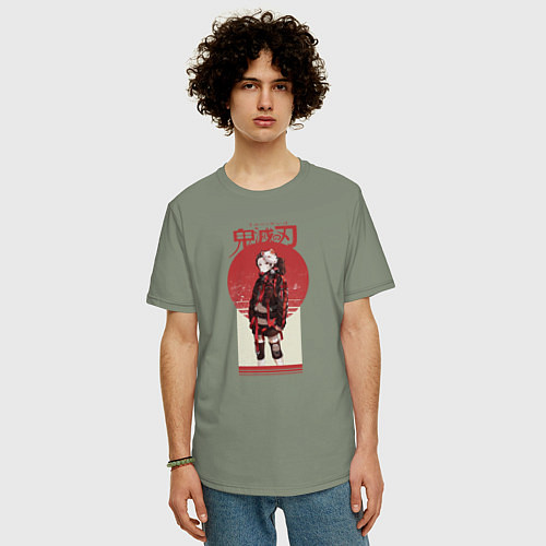 Мужская футболка оверсайз Аниме Demon Slayer / Авокадо – фото 3