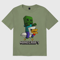 Футболка оверсайз мужская MINECRAFT, цвет: авокадо