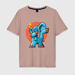 Футболка оверсайз мужская Dab Elephant, цвет: пыльно-розовый