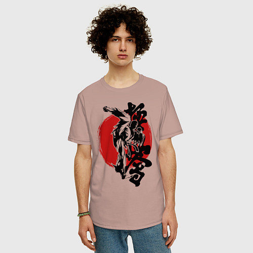 Мужская футболка оверсайз Кёкусинкай / Пыльно-розовый – фото 3