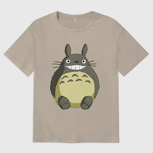Мужская футболка оверсайз Тоторо / Миндальный – фото 1