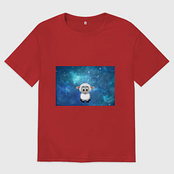 Футболка оверсайз мужская Овечка, цвет: красный