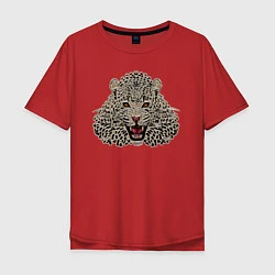 Футболка оверсайз мужская Metallized Leopard, цвет: красный