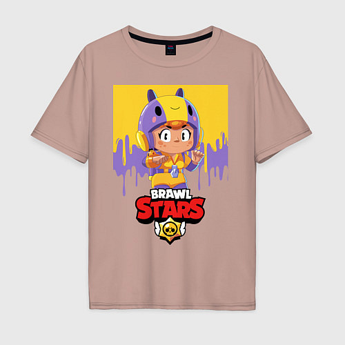 Мужская футболка оверсайз BRAWL STARS BEA / Пыльно-розовый – фото 1