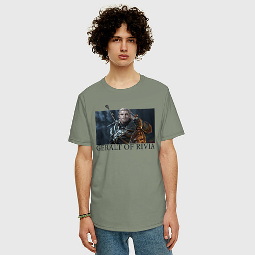 Мужская футболка оверсайз GERALT OF RIVIA / Авокадо – фото 3