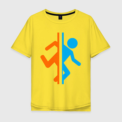 Мужская футболка оверсайз PORTAL / Желтый – фото 1