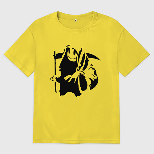 Мужская футболка оверсайз Banksy / Желтый – фото 1