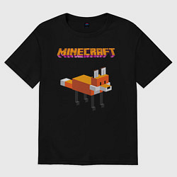Футболка оверсайз мужская Minecraft - лиса, цвет: черный
