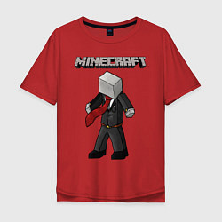 Футболка оверсайз мужская Слендермен - Minecraft, цвет: красный
