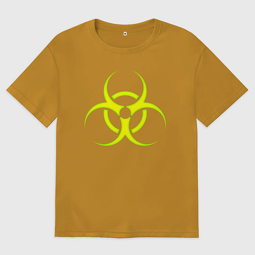 Мужская футболка оверсайз BIOHAZARD / Горчичный – фото 1