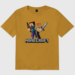 Футболка оверсайз мужская MINECRAFT, цвет: горчичный