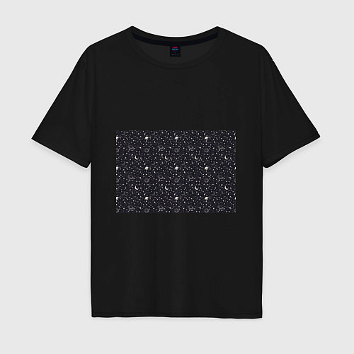 Мужская футболка оверсайз Космос / Черный – фото 1
