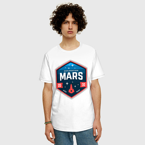 Мужская футболка оверсайз MARS NASA / Белый – фото 3