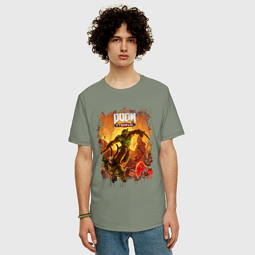 Мужская футболка оверсайз DOOM / Авокадо – фото 3
